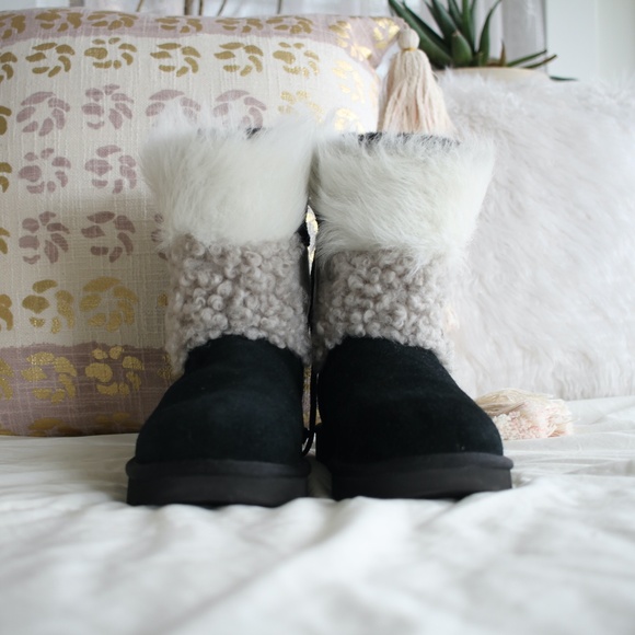 ugg classic patchwork fluff boots